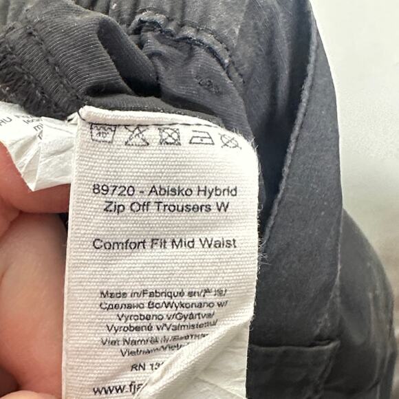 FJALLRAVEN Abisko Hybrid Zip Off Trousers Washed Black Sz 29 $195 {II31} - Picture 5 of 6